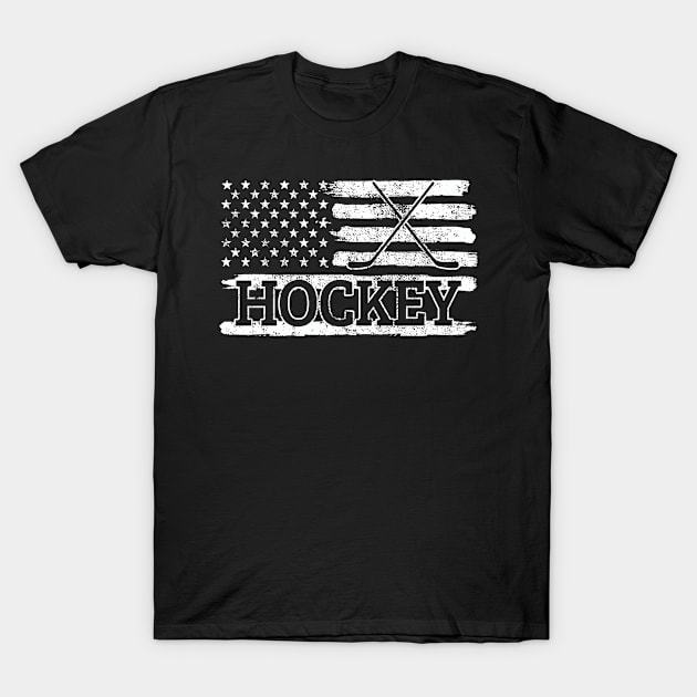 Hockey USA Flag Vintage T-Shirt by KAWAIITEE